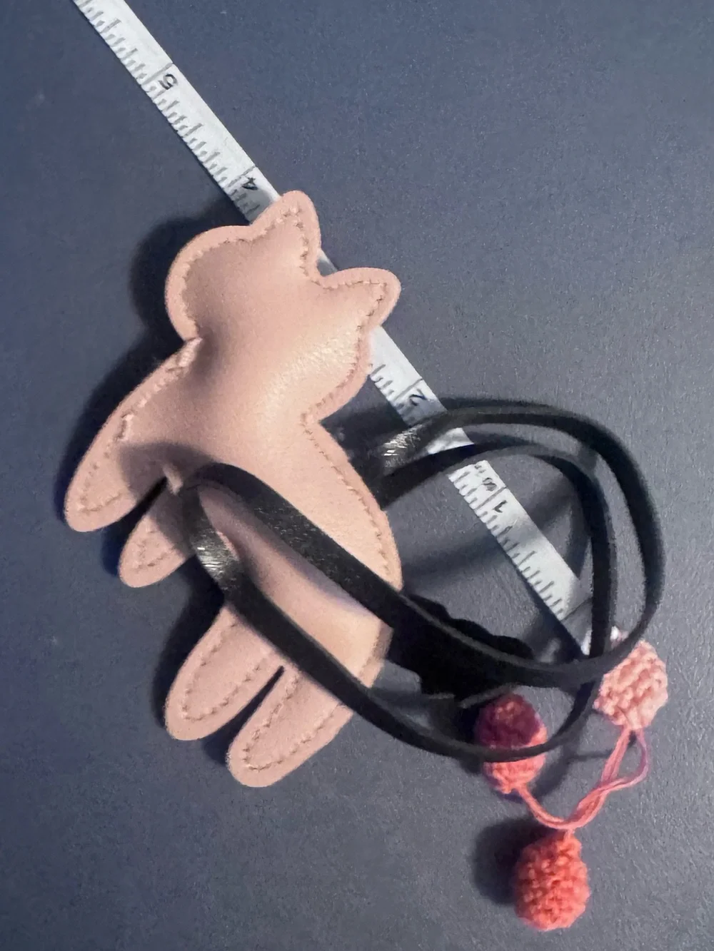 Tan/Pink & Black Striped Cat Faux Leather Bag Charm